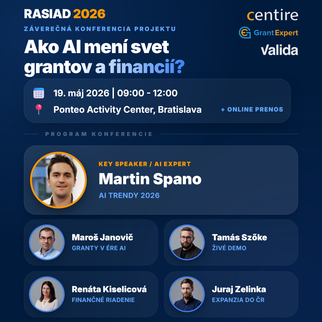 Projekt RASIAD sa skončil. Jeho výstupy však ďalej rozvíjame v praxi
